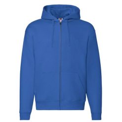 Kurtka Z Kapturem Premium Dla Dorosłych Unisex. Niebieskie kurtki męskie Fruit of the Loom, l, bez wzorów, sportowe, bez ramiączek, z kapturem. Za 167.99 zł.