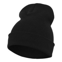Organiczna Długa Czapka Heavyweight. Czarne czapki męskie FLEXFIT, bez wzorów, sportowe. Za 115.99 zł.
