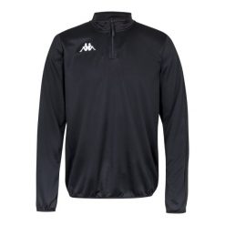 Bluza Kappa Tavole. Czarne bluzy nierozpinane męskie Kappa, bez wzorów, z materiału, sportowe, bez ramiączek, bez kaptura. W wyprzedaży za 111.65 zł.