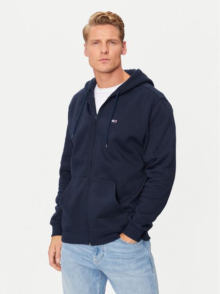 Tommy Jeans Bluza DM0DM20743 Granatowy Regular Fit. Niebieskie bluzy rozpinane męskie Tommy Jeans, m, bez wzorów, z bawełny, bez ramiączek, bez kaptura. Za 359.99 zł.