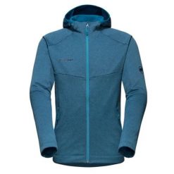 Bluza trekkingowa męska Mammut Nair. Niebieskie bluzy z kapturem męskie Mammut, m, bez wzorów, z elastanu, z kapturem. Za 491.70 zł.