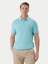 Tommy Hilfiger Polo 1985 MW0MW17770 Turkusowy Regular Fit. Niebieskie koszulki polo męskie Tommy Hilfiger, m, bez wzorów, z bawełny, bez kołnierzyka, bez ramiączek. Za 329.99 zł.