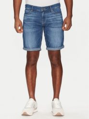 Guess Szorty jeansowe M5GD01 D5MZ2 Niebieski Regular Fit. Niebieskie szorty męskie Guess, z aplikacjami, z bawełny. Za 209.99 zł.