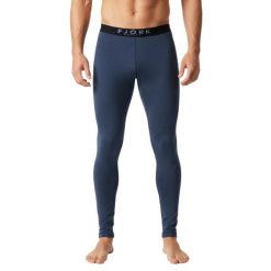 Męskie legginsy termoaktywne ze 100% wełny merynosów - Finn 210. Niebieskie bielizna termoaktywna męska FJORK MERINO, m, bez wzorów, z wełny, narciarskie. Za 479.00 zł.