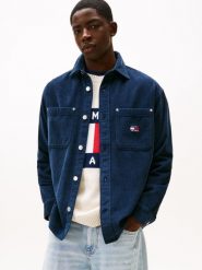 Tommy Jeans Męska koszula sztruksowa Mężczyźni Comfort Fit Bawełna niebieski jednolity, XXL. Niebieskie koszule męskie Tommy Jeans, m, bez wzorów, z bawełny, bez kołnierzyka, bez ramiączek. Za 349.95 zł.