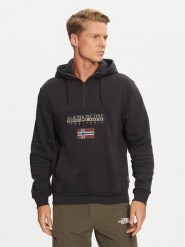 Napapijri Bluza Burgee NP0A4I5E Czarny Regular Fit. Czarne bluzy nierozpinane męskie Napapijri, l, bez wzorów, z bawełny, bez ramiączek, bez kaptura. Za 489.99 zł.