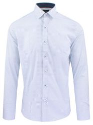 Męska Koszula, Taliowana (Slim Fit) - Rigon - Biel, Wzór. Koszule męskie Rigon, m, bez wzorów, z bawełny, bez kołnierzyka, bez ramiączek. Za 139.00 zł.