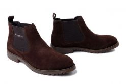 BUGATTI 311-AOB31-1400 6100 dark brown, botki męskie. Brązowe sztyblety męskie Bugatti, bez obcasa, bez zapięcia. Za 418.21 zł.