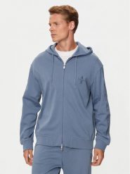 Armani Exchange Bluza 6DZMLC ZJNNZ 15DU Niebieski Regular Fit. Niebieskie bluzy rozpinane męskie Armani Exchange, l, bez wzorów, z bawełny, bez ramiączek, bez kaptura. Za 349.99 zł.
