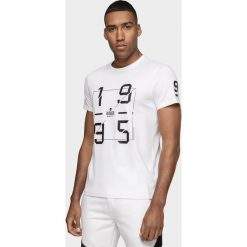 T-shirt męski TSM073 - biały. Białe t-shirty męskie 4f, m, bez wzorów, bez kołnierzyka, bez ramiączek. Za 59.99 zł.