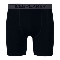 Bokserki męskie icebreaker Anatomica 001. Czarne bokserki męskie Icebreaker, m, bez wzorów, z wełny. Za 129.99 zł.