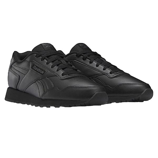 Trampki Męskie Skóra Glide. Czarne buty trekkingowe męskie Reebok, bez wzorów, ze skóry, sportowe, bez zapięcia. Za 431.99 zł.