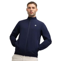 Męska golfowa kurtka przeciwdeszczowa Siroko Muirfield Navy. Niebieskie kurtki męskie SIROKO, m, bez wzorów, sportowe, bez ramiączek, bez kaptura. W wyprzedaży za 291.00 zł.