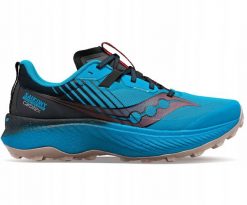 Buty trailowe męskie Saucony Endorphin Edge - ocean/black. Czarne buty trekkingowe męskie Saucony, bez wzorów, bez zapięcia. Za 918.20 zł.