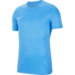 Koszulka do piłki nożnej męska Nike Dry Park VII Dri-Fit. Niebieskie t-shirty sportowe męskie Nike, l, bez wzorów, sportowe, bez ramiączek. Za 101.50 zł.