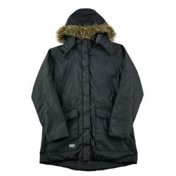 Second life - Męska czarna parka - Stan dobry. Czarne parki męskie Helly Hansen, na zimę, m, bez wzorów, bez kaptura. Za 170.36 zł.