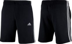 Adidas Spodenki męskie adidas Essentials Fleece 3-Stripes czarne IB4026 S. Czarne szorty sportowe męskie ADIDAS, bez wzorów, sportowe. Za 133.65 zł.