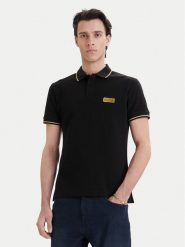Versace Jeans Couture Polo 80GAGT05 CJ01T Czarny Regular Fit. Czarne koszulki polo męskie Versace Jeans Couture, m, bez wzorów, z bawełny, bez kołnierzyka, bez ramiączek. Za 609.99 zł.