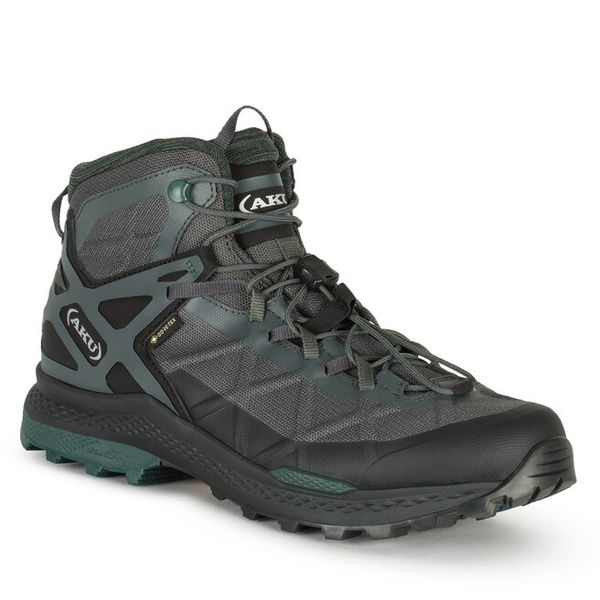 Trekkingi Aku. Szare buty trekkingowe męskie Aku, bez wzorów, sportowe, bez obcasa, bez zapięcia. Za 629.99 zł.