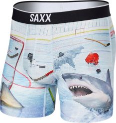 SAXX Bokserki męskie sportowe SAXX VOLT Boxer Brief - Hokej - błękitny S. Niebieskie bokserki męskie Saxx, m, bez wzorów. Za 110.49 zł.