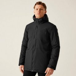 Kurtka wodoodporna Regatta Larrick II. Czarne kurtki męskie Regatta, m, bez wzorów, eleganckie, bez ramiączek, bez kaptura. Za 179.99 zł.
