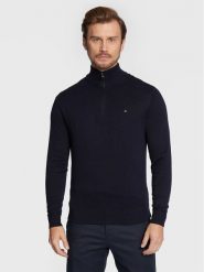 Tommy Hilfiger Sweter MW0MW28049 Granatowy Regular Fit. Niebieskie kardigany męskie Tommy Hilfiger, bez wzorów, z bawełny, bez kołnierzyka, bez ramiączek. Za 599.99 zł.