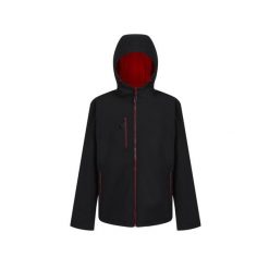 Kurtka wodoodporna z kapturem Regatta Navigate. Czarne kurtki męskie Regatta, na lato, bez wzorów, sportowe, bez ramiączek, z kapturem. Za 268.50 zł.