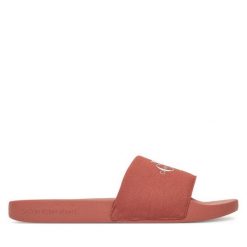 Klapki Calvin Klein Jeans. Pomarańczowe klapki i japonki męskie Calvin Klein Jeans, bez wzorów, z jeansu. Za 109.99 zł.