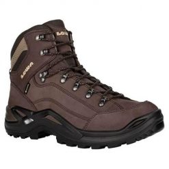 Buty trekkingowe męskie Lowa Renegade Mid Gtx. Brązowe buty trekkingowe męskie Lowa, bez wzorów, z materiału, sportowe, za kostkę, bez obcasa, bez zapięcia. Za 958.99 zł.