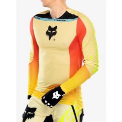 Bluza rowerowa męska Fox Flexair LS Jersey Elevated. Żółte bluzy nierozpinane męskie FOX, m, bez wzorów, z jersey, sportowe, bez ramiączek, bez kaptura. Za 293.99 zł.