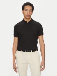 Tommy Hilfiger Polo Essential MW0MW35585 Czarny Regular Fit. Czarne koszulki polo męskie Tommy Hilfiger, l, bez wzorów, z bawełny, bez kołnierzyka, bez ramiączek. Za 239.99 zł.