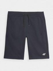 4F Spodenki casual męskie - granatowe S. Niebieskie szorty męskie 4f, bez wzorów, z bawełny, casualowe. Za 99.99 zł.