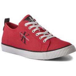 Tenisówki CALVIN KLEIN JEANS - Arnold Denim S1483 Red. Czerwone trampki męskie Calvin Klein Jeans, z denimu, eleganckie. W wyprzedaży za 249.00 zł.