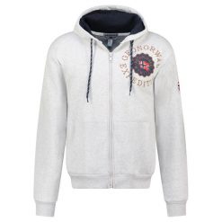 Bluza męska Geographical Norway GAKADO Blended Grey. Szare bluzy z kapturem męskie Geographical Norway, m, bez wzorów, z polaru. Za 149.00 zł.