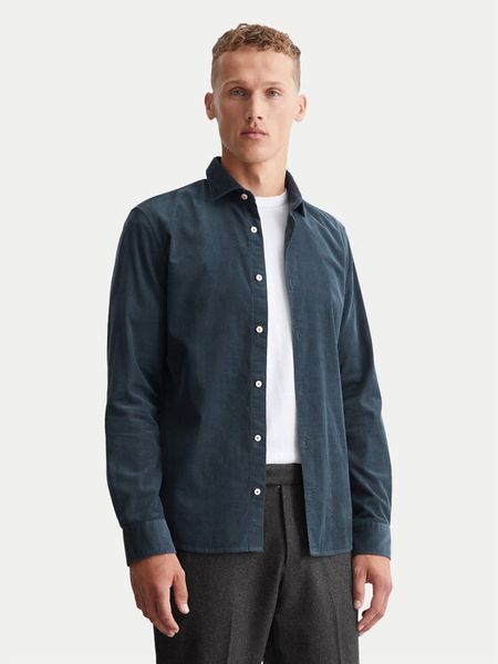 Marc O'Polo Koszula 429 7228 42256 Granatowy Slim Fit. Niebieskie koszule męskie Marc O'Polo, m, bez wzorów, z bawełny, bez kołnierzyka, bez ramiączek. Za 249.99 zł.