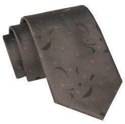 Męski Krawat Angelo di Monti - Brąz w Drobny Wzór. Krawaty i muchy męskie Angelo di Monti, bez wzorów, z tkaniny, eleganckie. Za 45.00 zł.