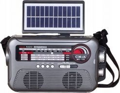 Cmik MK-192 Retro Radio with Solar Lamp / Flashlight / Bluetooth / USB / Gray. Szare radia CMiK. Za 117.03 zł.