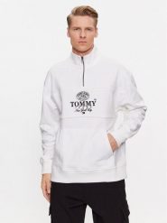Tommy Jeans Bluza Luxe Athletic DM0DM17800 Biały Relaxed Fit. Białe bluzy nierozpinane męskie Tommy Jeans, m, bez wzorów, z bawełny, bez ramiączek, bez kaptura. Za 569.99 zł.