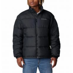 Kurtka Turystyczna Puchowa Męska Columbia Pike Lake II Jacket. Czarne kurtki męskie Columbia, l, bez wzorów, z puchu, sportowe, bez ramiączek, bez kaptura. W wyprzedaży za 642.65 zł.