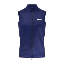 Męski Gilet Kolarski – Granatowy. Niebieskie kurtki treningowe męskie KEADA SPORTS, m, bez wzorów, bez kaptura, rowerowe. Za 332.00 zł.