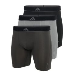 Bokserki Active Micro Flex Eco 3 pak. Brązowe bokserki męskie ADIDAS, m, bez wzorów, z elastanu. Za 138.99 zł.