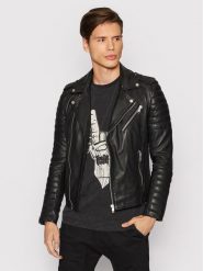 Serge Pariente Kurtka skórzana Hipster Czarny Regular Fit. Czarne kurtki męskie Serge Pariente, m, bez wzorów, ze skóry, bez ramiączek, bez kaptura. Za 1,259.00 zł.