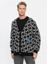 KARL LAGERFELD Kardigan Klj Monogram Jacquard Cardigan 236D2050 Czarny Regular Fit. Czarne kardigany męskie Karl Lagerfeld Jeans, m, bez wzorów, z syntetyku, bez ramiączek. Za 679.99 zł.