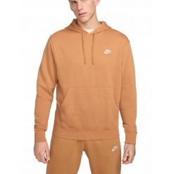 Bluza na co dzień męska NIKE SPORTSWEAR CLUB z kapturem. Brązowe bluzy nierozpinane męskie Nike, m, bez wzorów, z bawełny, z kapturem. Za 294.00 zł.