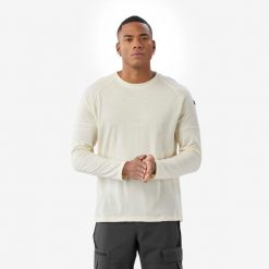 Koszulka męska trekkingowa z długim rękawem Merino Resist undyed. Białe koszulki męskie z długim rękawem SIMOND, l, bez wzorów, z materiału, sportowe, bez kołnierzyka, bez ramiączek. Za 199.99 zł.