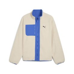 Męska dwustronna kurtka hybrydowa z dzianiną typu baranek PUMA. Białe kurtki męskie Puma, m, bez wzorów, z dzianiny, sportowe, bez ramiączek, bez kaptura. Za 479.00 zł.