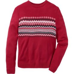Sweter w graficzny wzór Regular Fit bonprix czerwony. Swetry męskie marki bonprix. Za 34.99 zł.