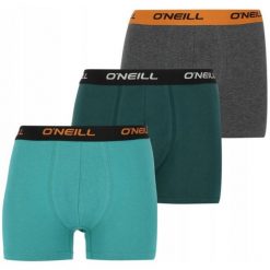 Bokserki bawełniane dla mężczyzn O'neill 3-pak. Zielone bokserki męskie O'Neill, m, bez wzorów, z bawełny. Za 99.99 zł.