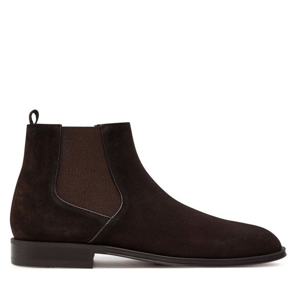 Sztyblety BOSS. Brązowe sztyblety męskie Boss, bez obcasa, bez zapięcia. Za 1,289.00 zł.