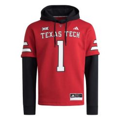 Bluza Texas Tech Home Hooded. Czarne bluzy nierozpinane męskie ADIDAS, m, bez wzorów, casualowe, bez ramiączek, z kapturem. Za 529.00 zł.